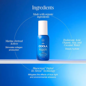COOLA sunscreen applied before foundation showing makeup-friendly benefit