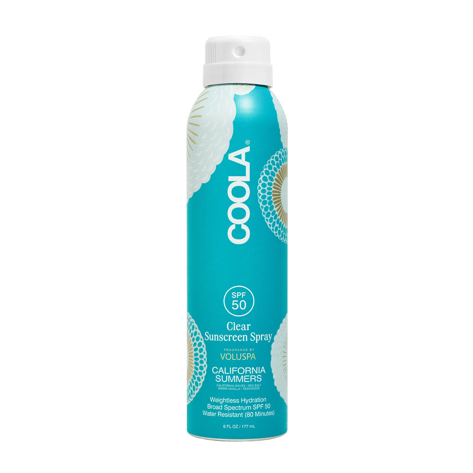 COOLA front packaging showing SPF 50 benefits and clear finish