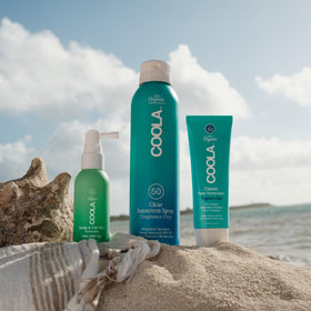 COOLA depiction of monoi oil ingredient to nourish and reduce color fade