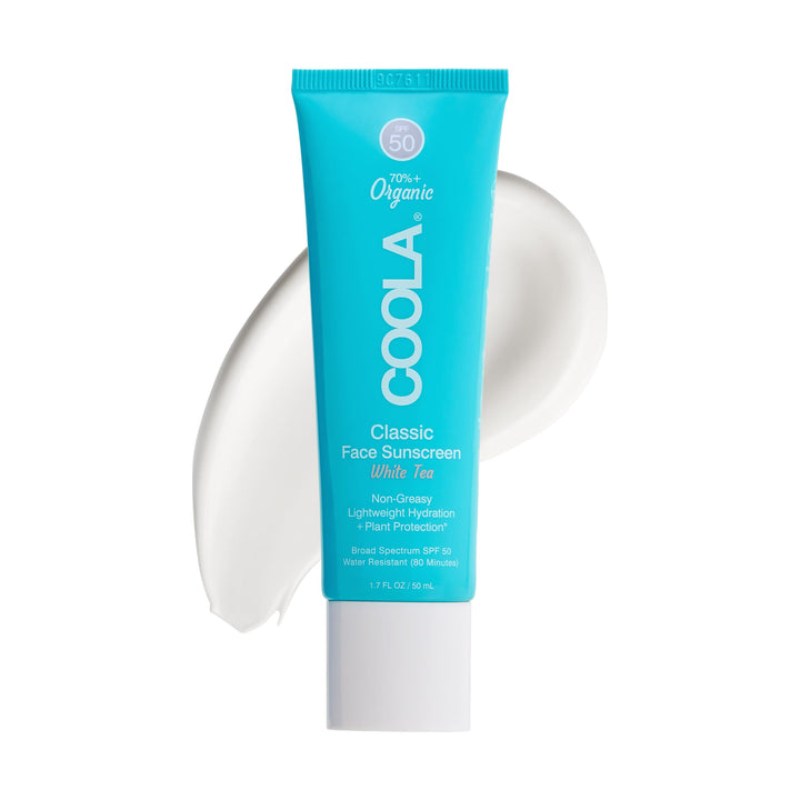 COOLA face sunscreen front packaging showing tube and SPF50 protection