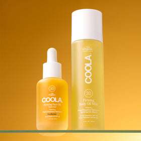 COOLA mist in use at the beach providing hydration and sun protection