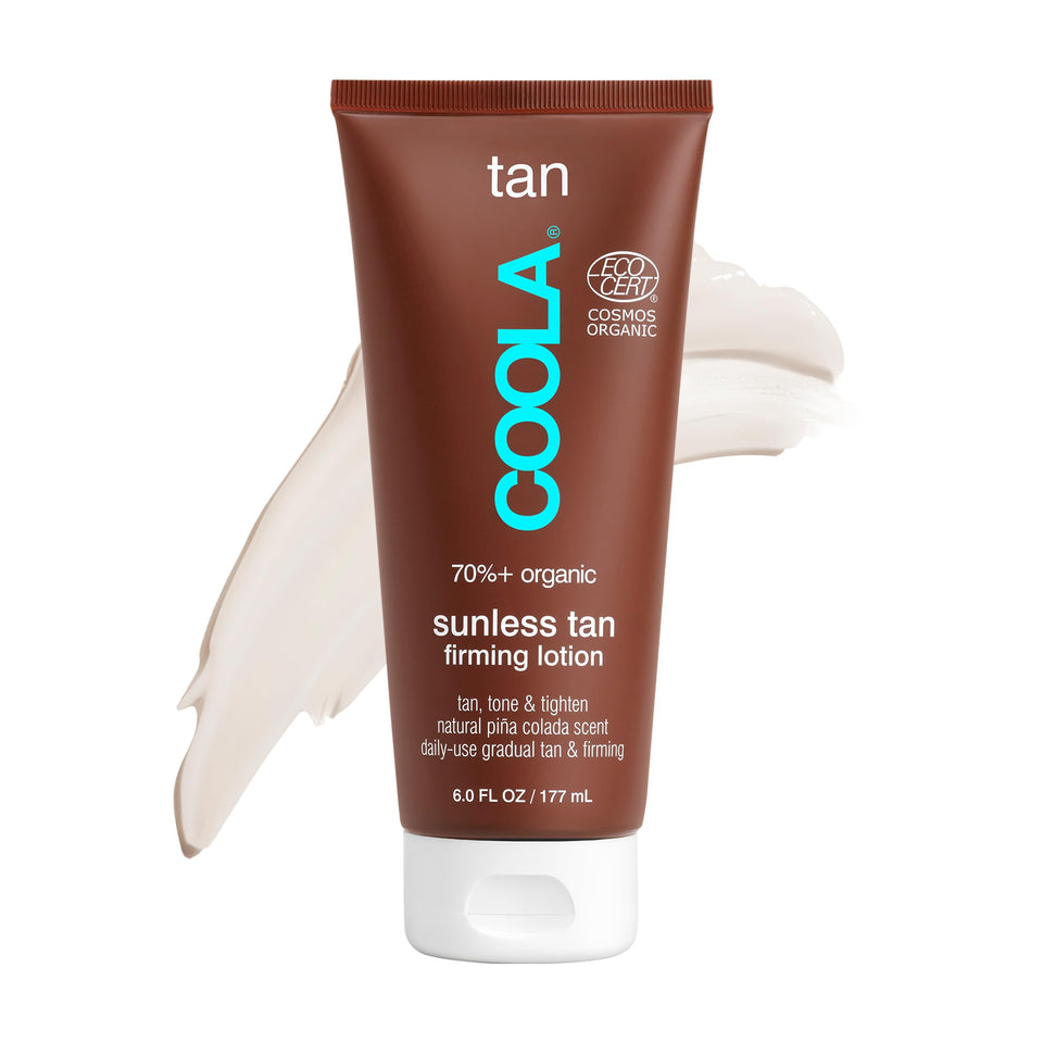 COOLA front packaging showing piña colada self-tanner and hydrating benefits