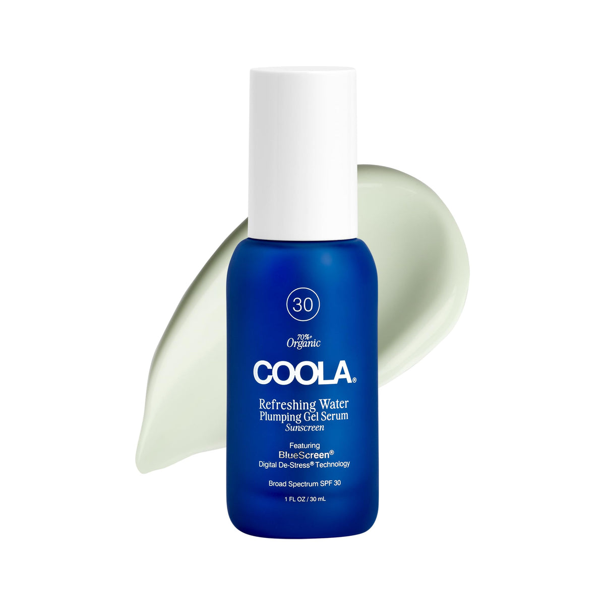 COOLA front packaging showing SPF 30 and lightweight gel benefits