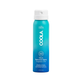 COOLA front spray bottle shown upright for quick application and portable protection