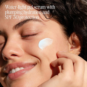 COOLA gel applied to skin demonstrating quick absorption and hydration