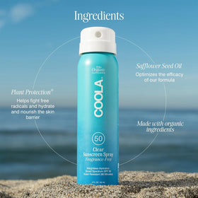 COOLA applied on beach demonstrating easy reapplication and water resistance