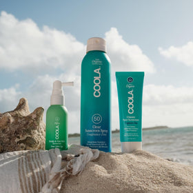 COOLA used at the beach displaying reef-friendly protection during outdoor activities