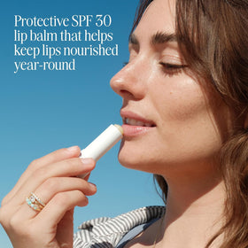 COOLA Liplux twist-up stick detail highlighting easy application benefit