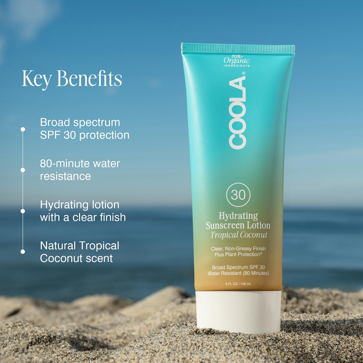 COOLA lotion pump dispensing lightweight texture for easy application