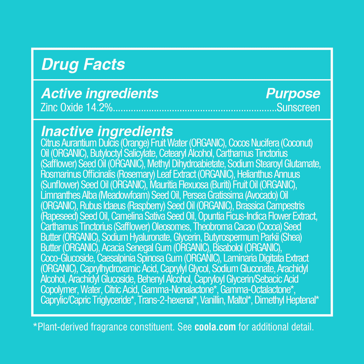COOLA lotion texture closeup displaying lightweight formula and nourishing plant oils