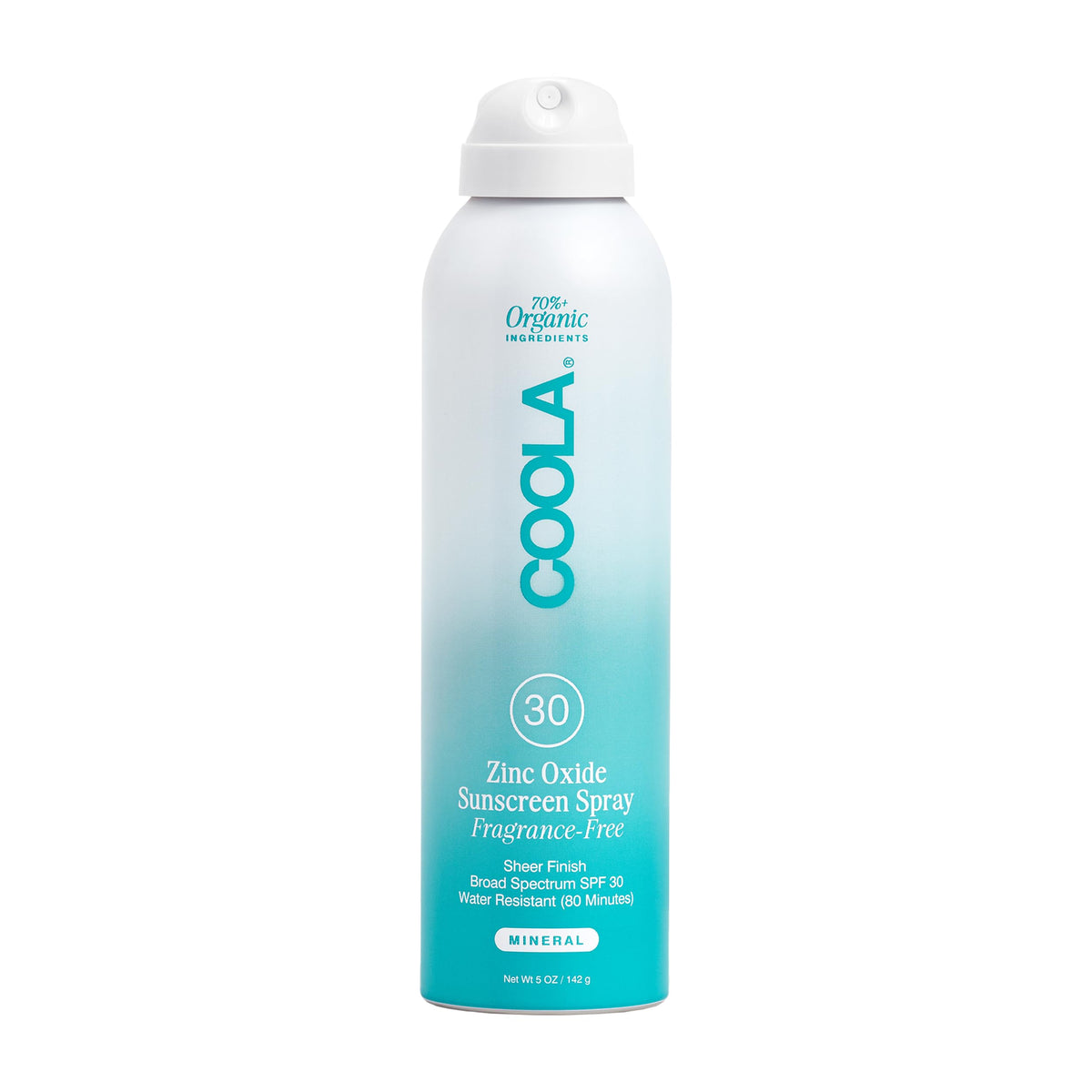 COOLA front packaging showing SPF 30 spray and benefits