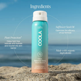 COOLA applied at the beach showing SPF 70 protection during outdoor activities