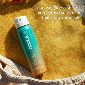 COOLA ingredients label highlighting plant-based antioxidants and reef-friendly formulation
