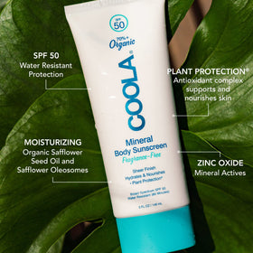 COOLA lotion texture close-up highlighting lightweight, non-greasy feel