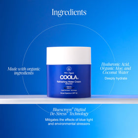 COOLA texture close-up highlighting coconut water and hyaluronic moisture delivery benefit