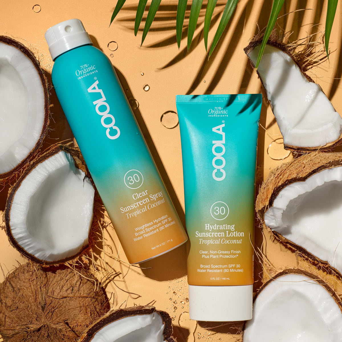 COOLA splash scene showing water resistance for swim and sport benefit