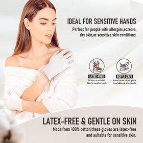 COOLJOB gloves worn while applying lotion to enhance absorption