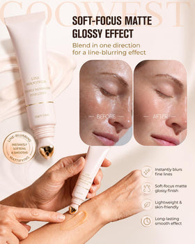 Coowest primer application on hand demonstrating blendability and smoothing benefit