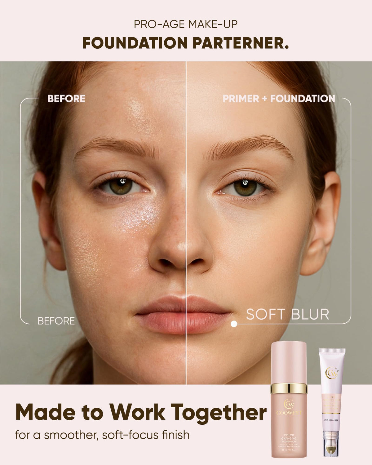 Coowest primer ingredient list label highlighting vitamin C niacinamide hyaluronic aid