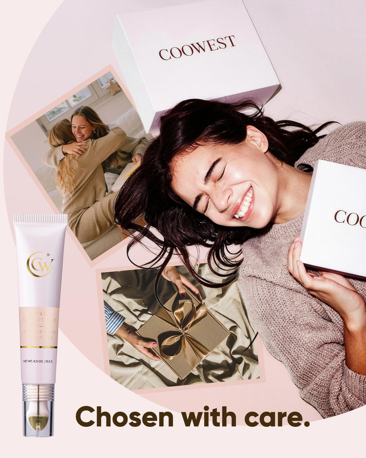 Coowest primer lifestyle makeup bag scene showing daily use convenience and finish
