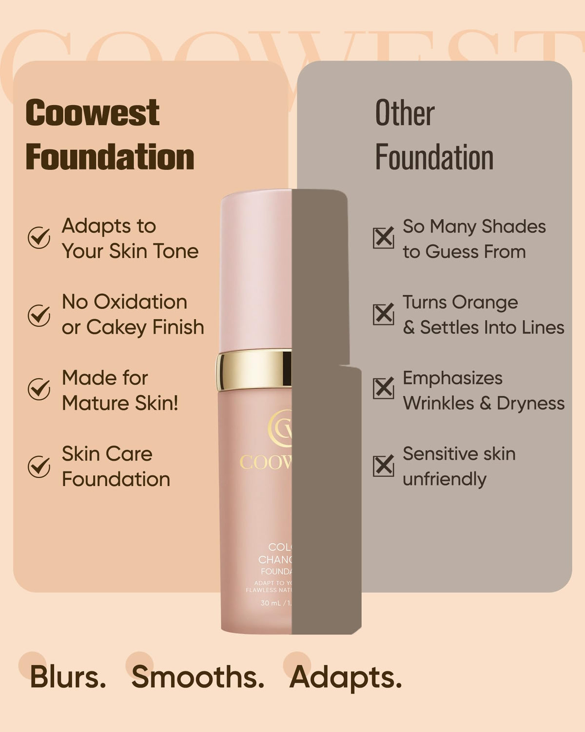 Coowest 30ml size scale next to hand for portability and everyday use benefit
