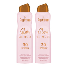 Coppertone front view of two bottles showing branding and benefit