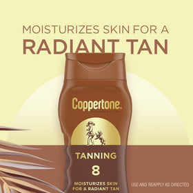 Coppertone lotion texture close-up highlighting lightweight, non-greasy feel
