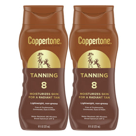 Coppertone front packaging twin bottles showing value pack and SPF benefits