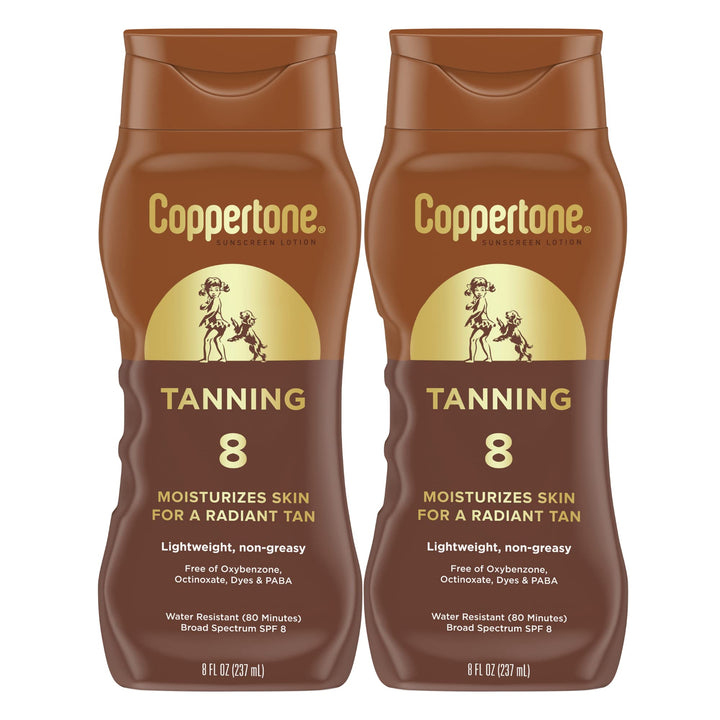 Coppertone front packaging twin bottles showing value pack and SPF benefits