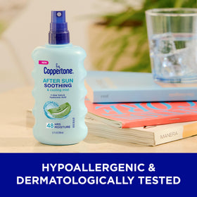 Coppertone with hyaluronic acid representation highlighting hydration