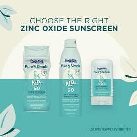 Coppertone label highlighting naturally sourced zinc oxide ingredient advantage