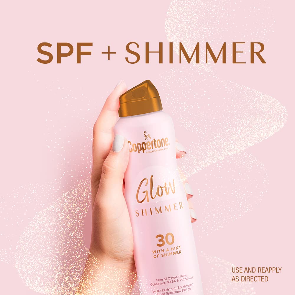 Coppertone model's legs and shoulders with subtle glow benefit
