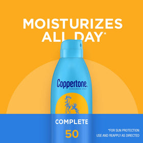 Coppertone bottle in hand for scale and portable travel convenience