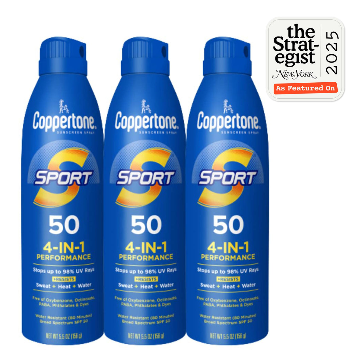 Coppertone continuous sprayer close-up for easy even application