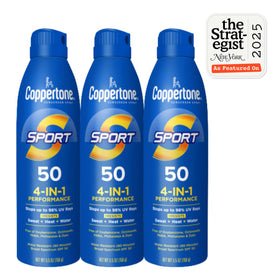 Coppertone continuous sprayer close-up for easy even application