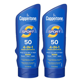 Coppertone front packaging showing SPF 50 and multi‑pack benefit