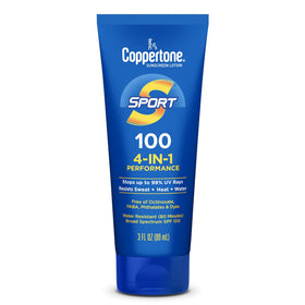 Coppertone front packaging showing SPF 100 and sport protection benefit