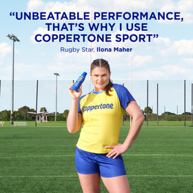 Coppertone Sport spray nozzle detail for easy, even application