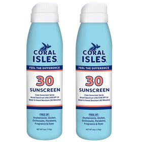 Coral Isles front packaging showing SPF 30 and reef-safe benefit