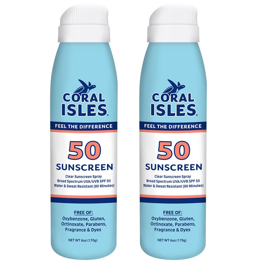 Coral Isles front packaging showing SPF 50 and reef-safe benefit