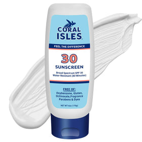 Coral Isles front packaging showing SPF 30 and reef-friendly benefits