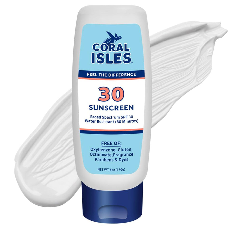 Coral Isles front packaging showing SPF 30 and reef-friendly benefits