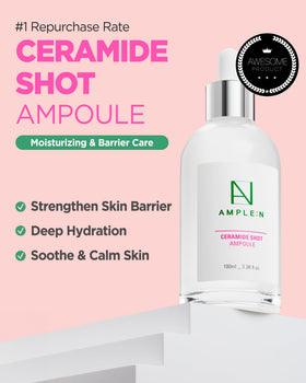 CORÉANA ampoule texture closeup showing serum drop and fast absorption benefit