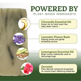 CoreTex lathered foam on hands illustrating cleansing plus insect defense