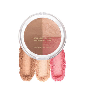 Corlo palette front view showing three shades and compact convenience