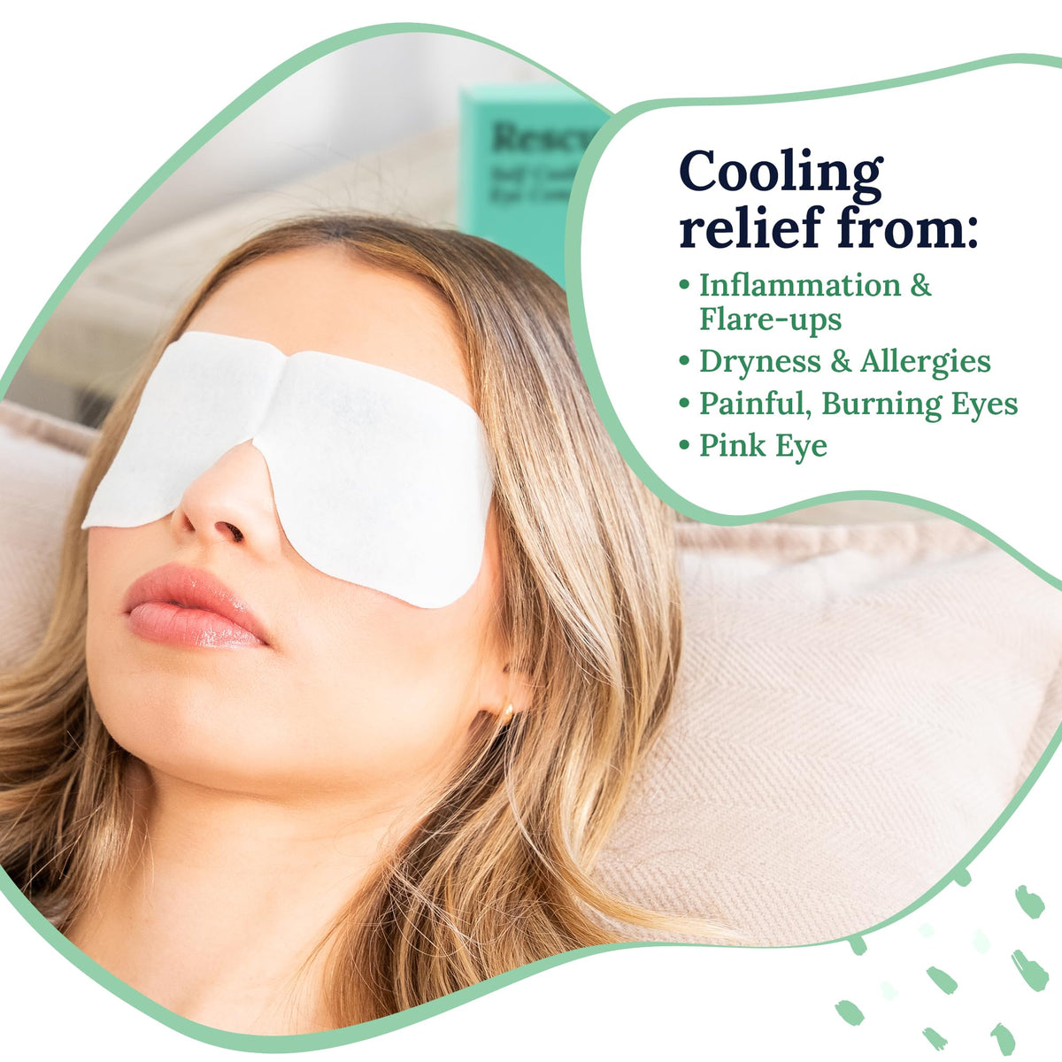 CorneaCare open mask with protective film peeled for easy application