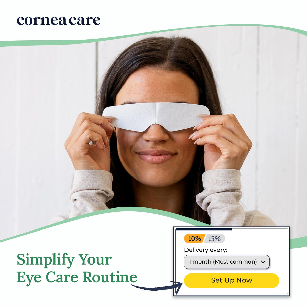 Single CorneaCare Rescue mask removed from packet ready for easy application