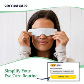 Single CorneaCare Rescue mask removed from packet ready for easy application
