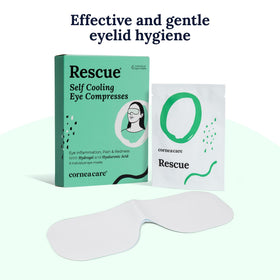 CorneaCare sealed pouch in a bag illustrating travel-ready cooling relief