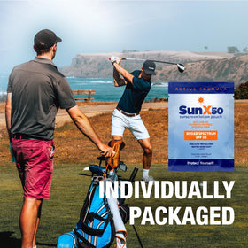 CoreTex Sun X 50 packets being handed out at event showing group convenience benefit